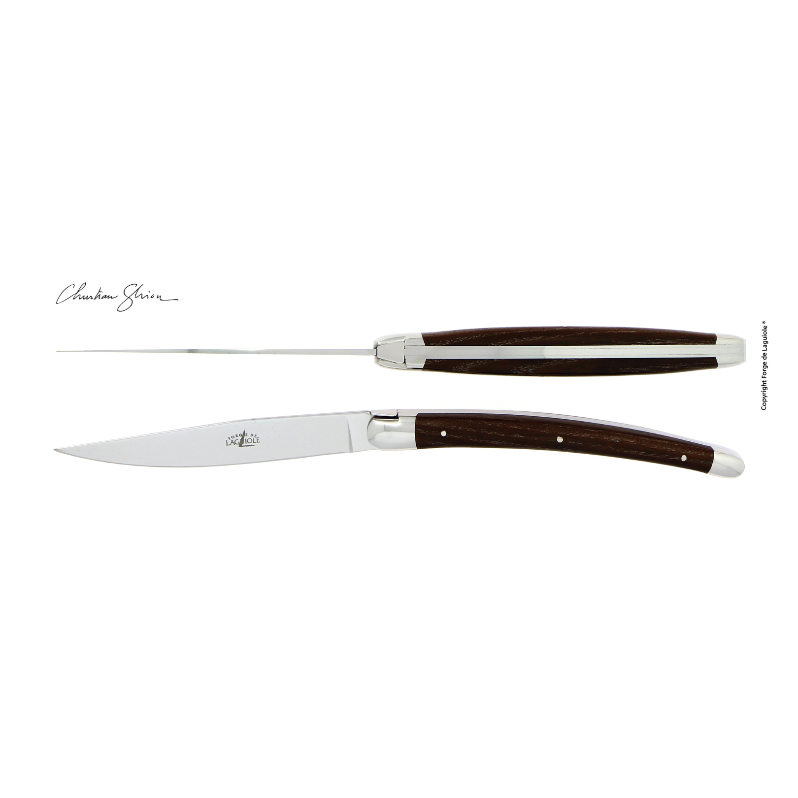 Table knives Densified Ash handle Designed by Ghion