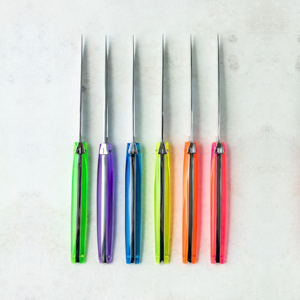 Table knives Mixed Colours Acrylic handle "Wilmotte" Designed by Wilmotte