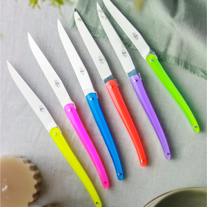 Table knives Mixed Colours Acrylic handle "Wilmotte" Designed by Wilmotte